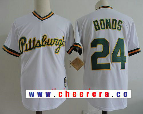Barry Bonds Pittsburgh Pirates white Cooperstown jersey