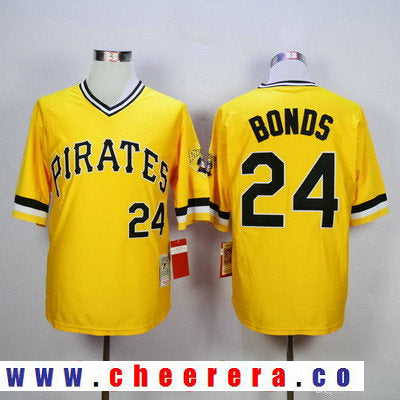 Barry Bonds Pittsburgh Pirates yellow Throwback jersey