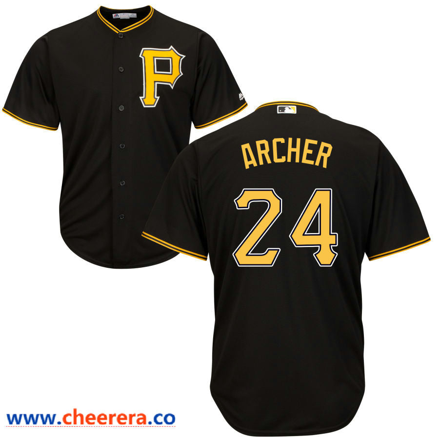 Chris Archer Majestic Pittsburgh Pirates black jersey