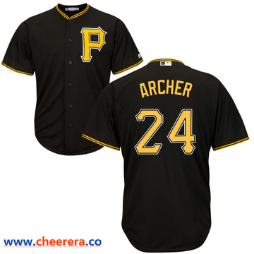 Chris Archer Majestic Pittsburgh Pirates black jersey
