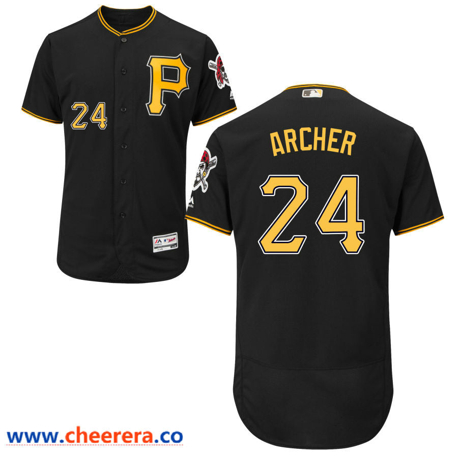 Chris Archer Majestic Pittsburgh Pirates black jersey