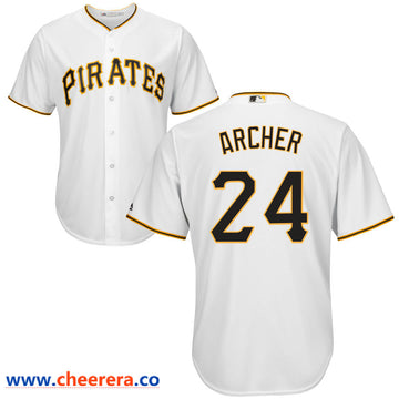 Chris Archer Majestic Pittsburgh Pirates white jersey