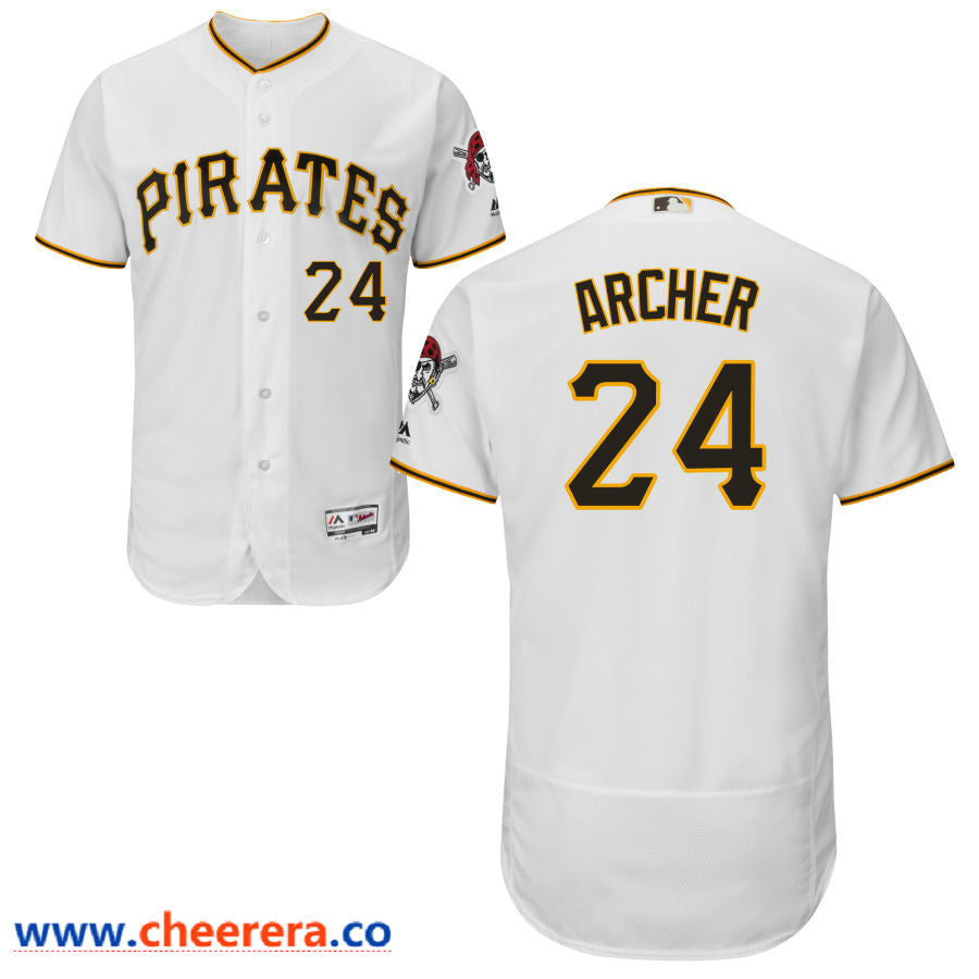 Chris Archer Majestic Pittsburgh Pirates white jersey