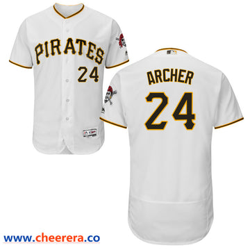 Chris Archer Majestic Pittsburgh Pirates white jersey