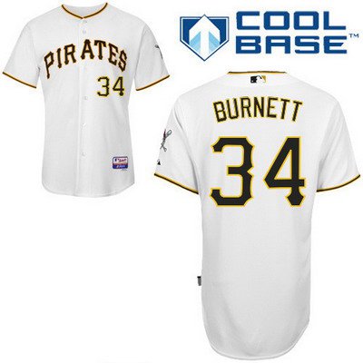 A. J. Burnett Pittsburgh Pirates white jersey