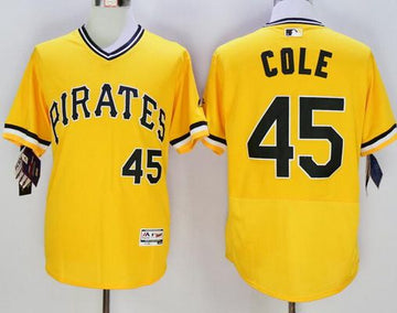 Gerrit Cole Pittsburgh Pirates yellow jersey