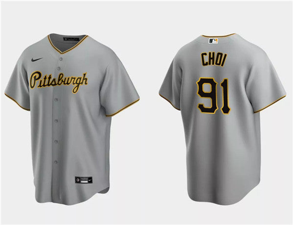 Ji Man Choi Pittsburgh Pirates gray jersey