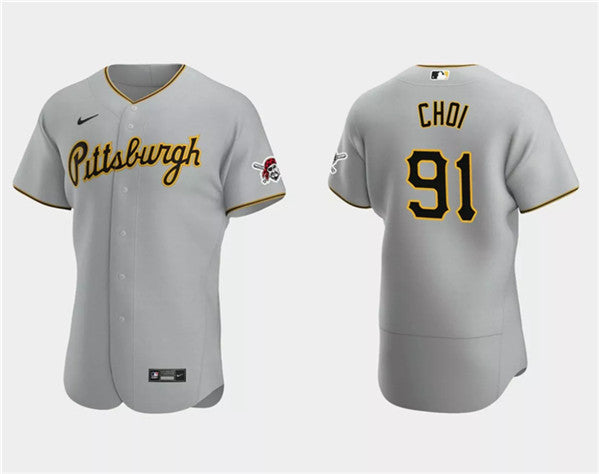 Ji Man Choi Pittsburgh Pirates gray jersey