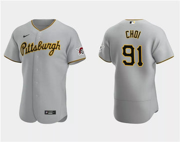 Ji Man Choi Pittsburgh Pirates gray jersey