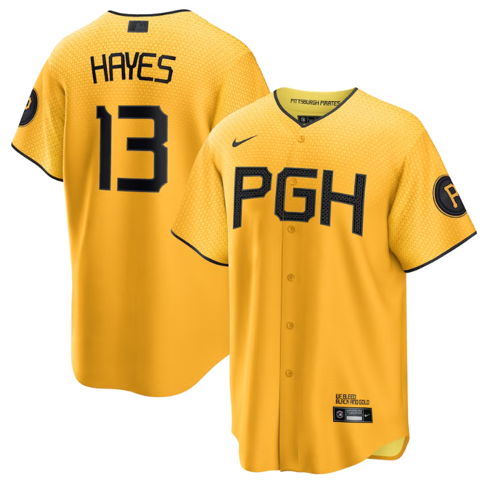 Ke'Bryan Hayes Nike Pittsburgh Pirates gold City Connect jersey