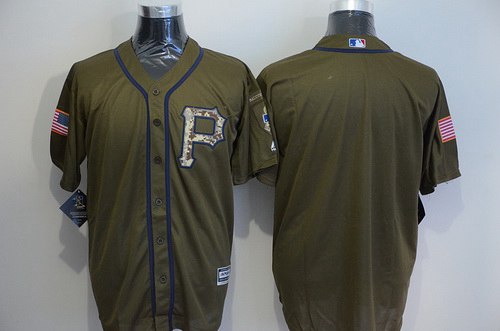 Custom Pittsburgh Pirates green Salute To Service jersey