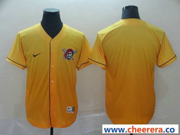 Custom Pittsburgh Pirates yellow Fashion jersey