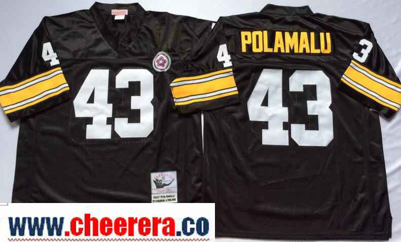 Troy Polamalu Pittsburgh Steelers black Throwback jersey