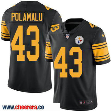 Troy Polamalu Pittsburgh Steelers black Color Rush jersey