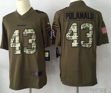 Troy Polamalu Pittsburgh Steelers green Salute To Service jersey