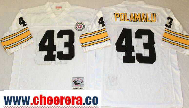 Troy Polamalu Pittsburgh Steelers white Throwback jersey
