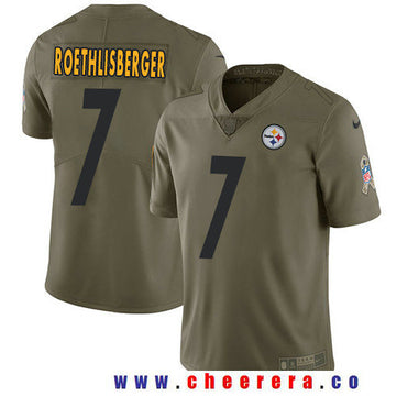 Ben Roethlisberger Pittsburgh Steelers olive Salute To Service jersey