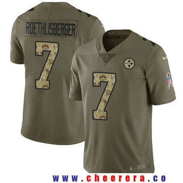 Ben Roethlisberger Pittsburgh Steelers olive Salute To Service jersey