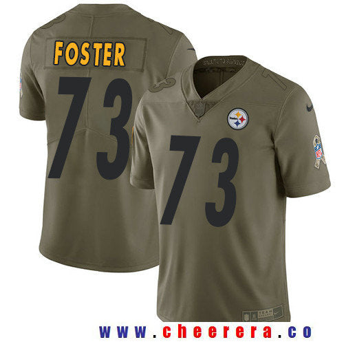 Ramon Foster Pittsburgh Steelers olive Salute To Service jersey