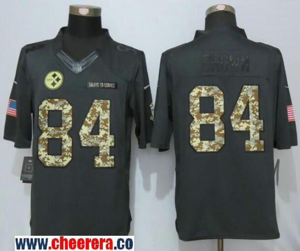 Antonio Brown Pittsburgh Steelers black Salute To Service jersey