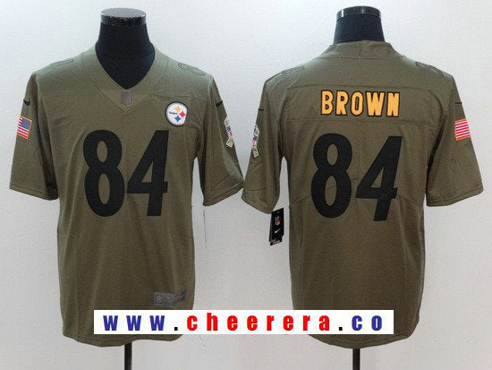 Antonio Brown Pittsburgh Steelers olive Salute To Service jersey