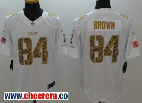 Antonio Brown Pittsburgh Steelers white Salute To Service jersey