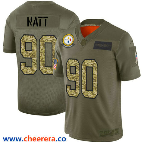 T. J. Watt Pittsburgh Steelers olive Salute To Service jersey