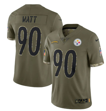 T. J. Watt Pittsburgh Steelers olive Salute To Service jersey