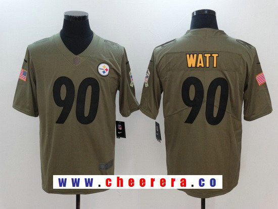 T. J. Watt Pittsburgh Steelers olive Salute To Service jersey