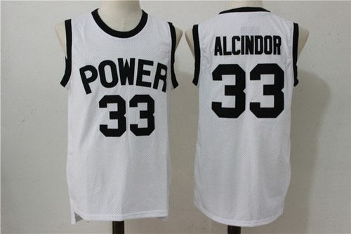 Power Memorial High School Alcindor Kareem Abdul-Jabbar Bel-Air Academy white jersey
