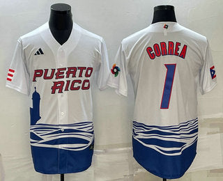 Carlos Correa Puerto Rico Baseball white Classic jersey