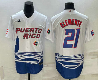 Roberto Clemente Puerto Rico Baseball white Classic jersey