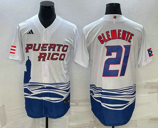 Roberto Clemente Puerto Rico Baseball white Classic jersey