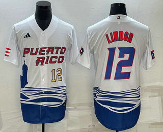 Francisco Lindor Number Puerto Rico Baseball white Classic jersey