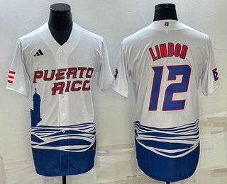 Francisco Lindor Puerto Rico Baseball white Classic jersey