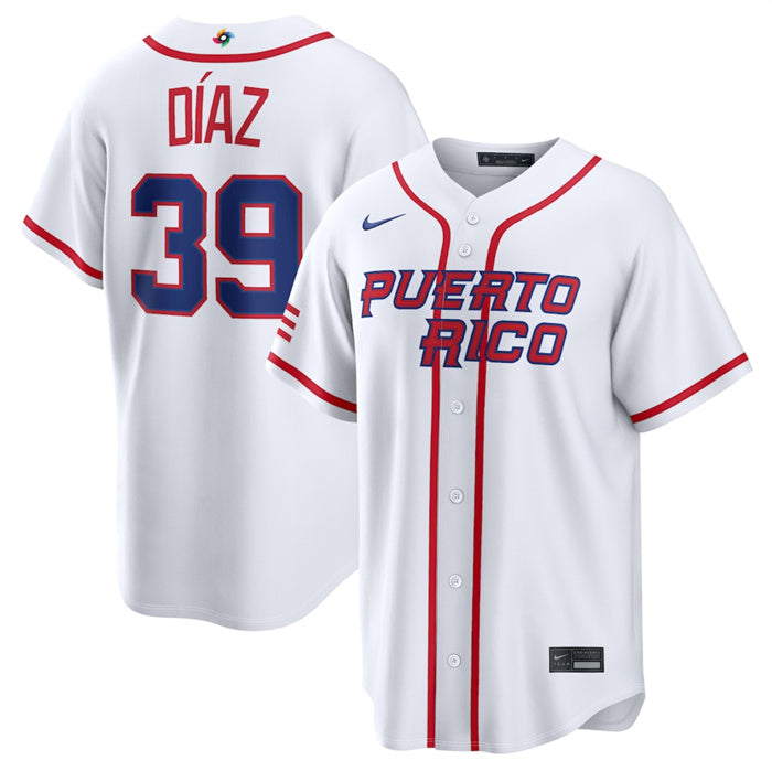 Edwin Díaz Puerto Rico Baseball white Classic jersey