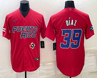 Edwin Diaz Puerto Rico Baseball red Classic jersey
