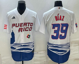 Edwin Diaz Puerto Rico Baseball white Classic jersey