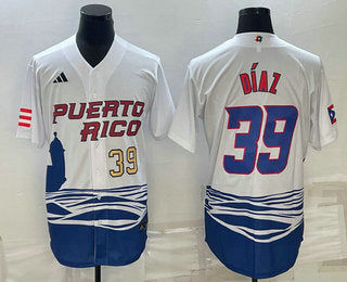 Edwin Diaz Number Puerto Rico Baseball white Classic jersey