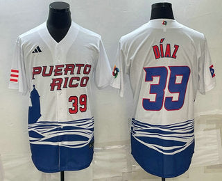 Edwin Diaz Number Puerto Rico Baseball white Classic jersey