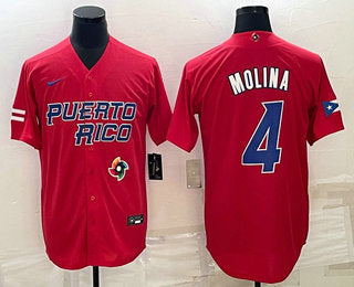 Yadier Molina Puerto Rico Baseball red Classic jersey