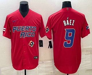 Javier Baez Puerto Rico Baseball red Classic jersey