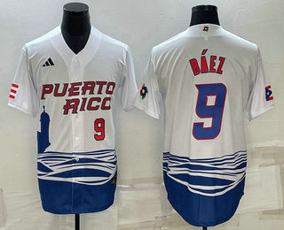 Javier Baez Number Puerto Rico Baseball white Classic jersey