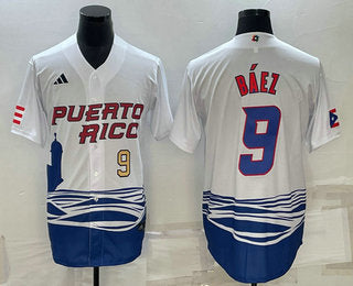 Javier Baez Number Puerto Rico Baseball white Classic jersey