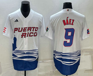 Javier Baez Puerto Rico Baseball white Classic jersey