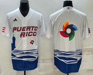 Logo Puerto Rico Baseball white Classic jersey