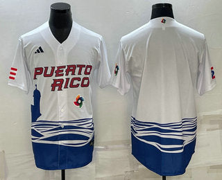 Custom Puerto Rico Baseball white Classic jersey