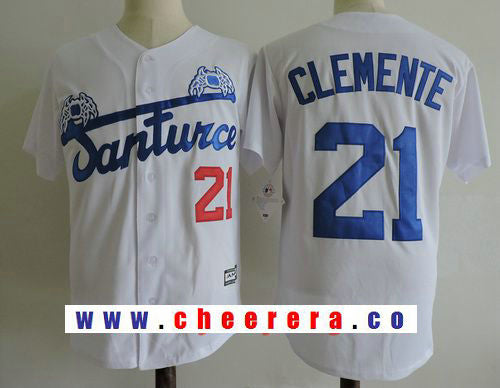 Cangrejeros De Santurce Roberto Clemente Puerto Rico Baseball white jersey