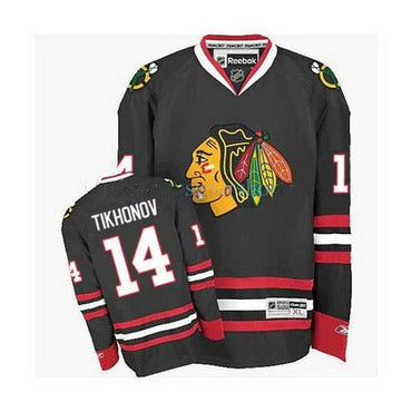 Reebok Viktor Tikhonov Chicago Blackhawks black jersey