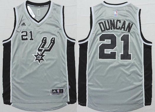 Tim Duncan Revolution San Antonio Spurs gray jersey